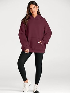 Sweat-shirt à capuche oversize rayé pour femme, manches longues, en coton non tissé, doublure décontractée, anti-boulochage, respirant, pull-over automne - Product Image 1