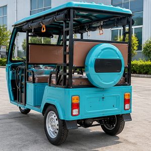 Triciclo Eléctrico de Carrocería Abierta para 4 Pasajeros, Tipo Tuk Tuk, con Toldo Color Verde Azulado, 1000W+, Autonomía de 90 km+ - Product Image 2