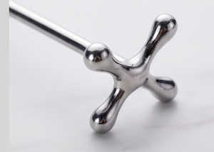Soporte para cuchillos/palillos en forma de cruz de metal plateado pulido con clip para olla, para decoración de mesa de cocina. - Product Image 3