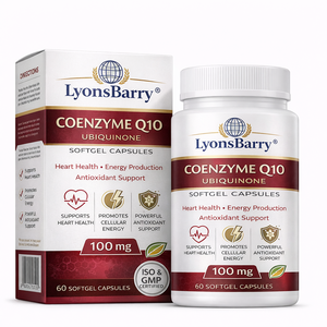 Cápsulas de Coenzima Q10 LyonsBarry 500mg, 100 Unidades, Salud Cardíaca, Energía, Suplemento Antioxidante, 18 Meses de Caducidad, OEM Privado - Product Image 1