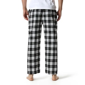 <b>Men's</b> Casual Heavyweight Space Flannel Straight-Leg Pants Brushed Finish <b>Elastic</b> Drawstring Black Cuffed <b>Trousers</b> <b>for</b> <b>Men</b> - Product Image 5