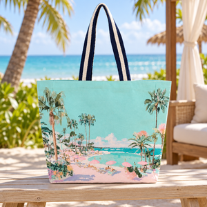 Bolsa de Playa de Lona Natural Color Beige, Impresión Offset, 40x40x15cm, Logotipo Personalizado, Venta al Por Mayor, OEM, Marca Privada, SNCH163AB - Product Image 6