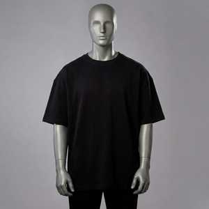 Nouveau T-shirt Homme Noir Uni Tendance Coupe Ample Col Rond Décontracté Streetwear Été Confortable Quotidien - Product Image 3