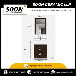 Modern Floor Standing Bathroom Vanity With Ceramic Basin And Framed <b>Mirror</b> 30 In Width White PVC Cabinet With Drawers - Product Image 3