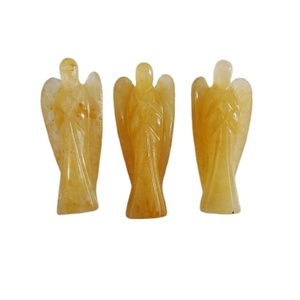 Pierre de Cristal Aventurine Jaune Naturelle de 2 Pouces Style Ange Chakra Agate Sculptée Pierre Semi-Précieuse Pierre Artisanat pour - Product Image 1