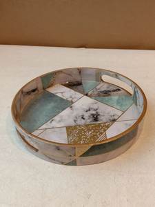 Modern Decorative Enamel Tray Handmade Metal Serving Platter Coffee <b>Table</b> <b>Vanity</b> Display Tray Jewelry Organizer Home Decoration - Product Image 2