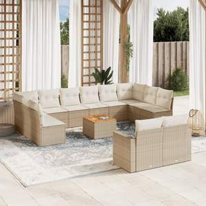 Conjunto de Sofás de Jardín Beige de 13 Piezas - Product Image 1