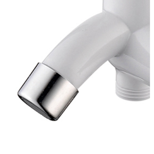 White ABS Wall Mounted Single Handle Basin Faucet Chrome Spout Bathroom Lavabo <b>Tap</b> Modern - Product Image 3