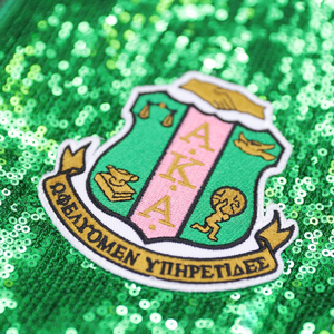 AKA <b>Sequin</b> <b>Jacket</b> Green Pink Sorority Bomber <b>Jacket</b> Glitter Zip Up Women Fashion Statement Party <b>Jacket</b> Trendy Outfit - Product Image 3