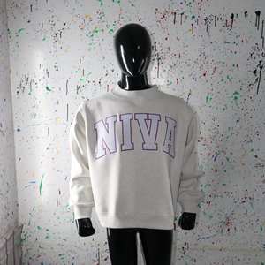 Sudadera Niva de Cuello Redondo Unisex, Oversize, de Algodón Tejido, Informal, para Otoño, con Estampado de Letras Blancas en la Parte Delantera, CLUSH SPORTS - Product Image 4