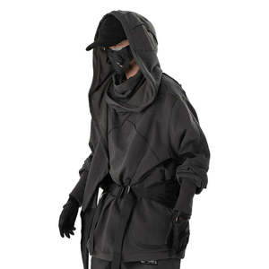 Sudadera con Capucha High Street Techwear, Estilo Cyberpunk, Oversize, Cuello Tipo Capucha, Sudadera Ninja, Gótica, Urbana, Harajuku, Darkwear - Product Image 3