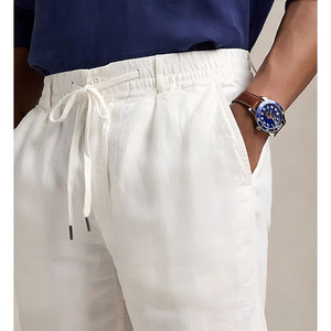 Pantalon décontracté en toile épaisse pour homme avec cordon de serrage à la taille, idéal pour l'été, la plage et le yoga, anti-rétrécissement - Product Image 5