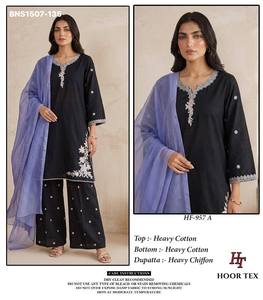 Conjunto de Traje Plazzo y Dupatta de Chifón con Bordado Multihilo de Algodón a Buen Precio, Listo para Usar, Proveedor Mundial - Product Image 2