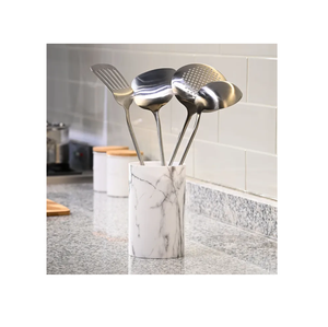 Kitchen Countertop White Marble Spoon holder Eco-Friendly Utensil Cooking Tools Holder With Manufacturer Wholesale Supplier - Product Image 1