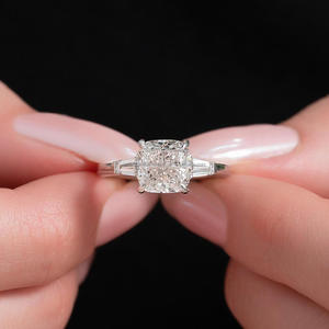 IGI/GIA Lab Grown Cut Diamond Vintage 14K amarillo boda/anillo de compromiso Unisex fino oro blanco aniversario fiesta-regalo digno - Product Image 4