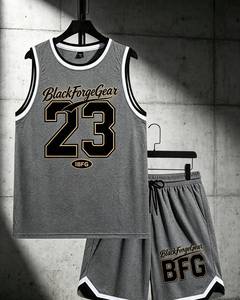 Conjunto de Camiseta de Baloncesto Negra sin Mangas, Pantalones Cortos Deportivos, Uniforme de Entrenamiento Atlético, Número Personalizado, 100% Poliéster con Cordón Ajustable - Product Image 3