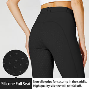 Pantalones de Montar Minimalistas Negros para Mujer con Logotipo Personalizado y Parche en la Rodilla para un Estilo Moderno y Alto Rendimiento (Jodhpur y Breeches) - Product Image 4