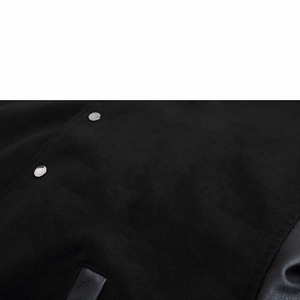 New Custom Patchwork Real <b>Leather</b> Sleeves Embroidery Logo Hot Selling Varsity Letterman <b>Jacket</b> for men - Product Image 3