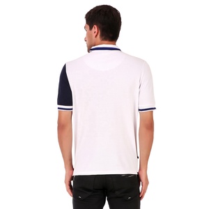 Camiseta de manga corta para hombre, Polo deportivo con logotipo personalizado impreso, 240GSM, 100% algodón, con cuello, bloque de Color - Product Image 3
