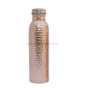 100% Pure <b>Copper</b> Water <b>Bottle</b> Bulk Sale Hammered Texture for <b>Drinking</b> Water Leak-Proof Glossy Water <b>Bottle</b> - Product Image 1