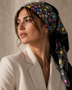 European American Women Silk <b>Square</b> <b>Scarf</b> Adult Digital Print Pattern Reversible Breathable Daily Wear All Seasons Fashion - Product Image 2