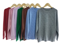 Suéter de punto de manga larga blanco liso para mujer, de secado rápido, corte holgado, estilo corto, cuello redondo, estilo urbano, moda de otoño, venta al por mayor
