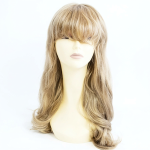 Perruque synthétique coréenne haut de gamme résistante à la chaleur - Perruque naturelle à ondulations lâches et dégradées avec frange pour femmes - Product Image 1