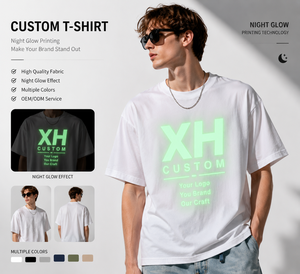 เสื้อยืดผู้ชายสั่งทำพิเศษ ผ้าฝ้าย 100% แขนสั้น คอกลม พิมพ์ลายเรืองแสงในที่มืด ทรงปกติ ผ้าเจอร์ซีย์ลำลอง - Product Image 1