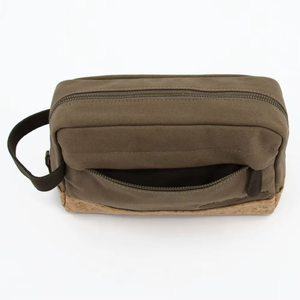 Hot Selling Unisex Premium <b>Cork</b> Canvas Travel Organizer Waterproof PVC PU Toiletries Bag Zipper Sustainable Cosmetic Bag Women - Product Image 3
