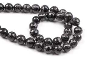 ลูกปัดพลอยไพลินธรรมชาติแท้ สีดำ ทรงกลมเหลี่ยมเล็ก สำหรับทำเครื่องประดับ สร้อยข้อมือ DIY - Product Image 2