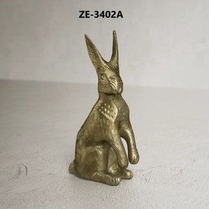 Figurine de lapin en pierre faite à la main, sculpture animale moderne, décoration murale écologique pour Noël, salon - Product Image 4
