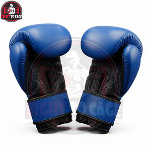 Guantes de Competición de PU Negros y Azules de Alta Calidad, Gruesos y Personalizados para Entrenamiento y Combate, para Mayor Protección y Comodidad - Product Image 4