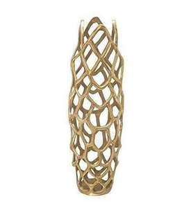 Jarrón de Vidrio Contemporáneo con Diseño Floral Art Deco Dorado, Forma Redonda, Hecho a Mano, Decorativo, para Flores - Product Image 3