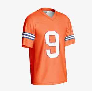 เสื้อฟุตบอลอเมริกันคุณภาพสูงขายส่ง โพลีเอสเตอร์ 100% แบบสั้น สกรีนชื่อทีม พิมพ์ตัวอักษรทีม ระบายอากาศ แห้งเร็ว - Product Image 2