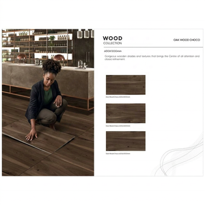 Azulejos de porcelana de madera de roble marrón 600x1200mm 60x120cm cerámica 24x48in alto brillo antideslizante diseño de suelo de aspecto de madera - Product Image 2