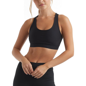 Sturdy Black Racerback Sports Bra High Impact Support For Women Gym Training <b>Running</b> Bra <b>Padded</b> Fitness Activewear Crop Top - Product Image 4