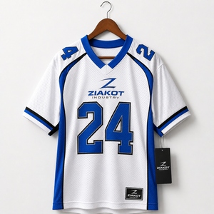 Wholsale Direct ZIAKOT INDUSTRY Custom Black Black-Gray Mesh Authentic Football Jersey - Product Image 3