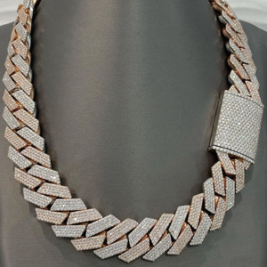 Proveedor Global Cadena Cubana Miami de 20mm de Plata 925 con Moissanita VVS, Joyería Hip Hop, Collar de Eslabones Pesados, Regalo para Esposo - Product Image 1