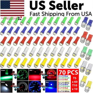 70pcs <b>T5</b> T10 5050-SMD <b>LED</b> Speedometer Instrument Gauge Cluster Dash Light <b>Bulbs</b> - Product Image 1