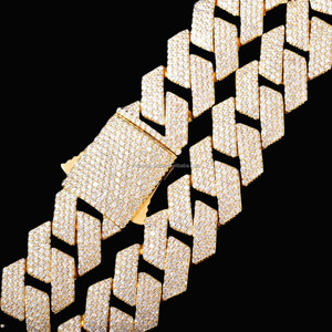 Pulseras Cubanas de Oro de 14K con Diamantes de Moissanita Cultivados en Laboratorio, Joyería Hip Hop, Cadenas Cubanas Iced con Corte Brillante Certificado - Product Image 4