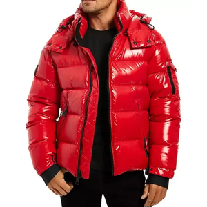 Chaquetas Rojas Acolchadas Brillantes de Invierno Casuales Personalizadas para Hombre, Chaquetas Acolchadas de Burbuja de Alta Calidad, Nuevo Estilo de Moda - Product Image 4