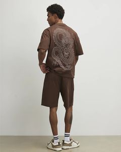 Ensemble Jogging Streetwear Personnalisé avec Broderie Intégrale OEM pour Hommes, T-shirt d'été et Short Assorti, Ensemble 2 Pièces - Product Image 4