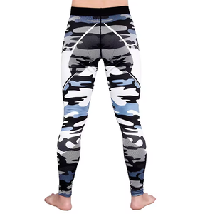 High Quality Men's Yoga <b>Leggings</b> Solid <b>Pattern</b> Compression Tights for Sports Training Cotton Bamboo Fiber Breathable Elastic - Product Image 2
