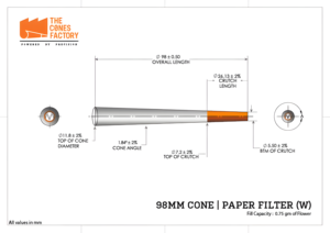 Cônes en papier de chanvre bio 98 mm, format standard, faits à la main, qualité supérieure, impression quadricolore, lot de 800 cônes. - Product Image 4