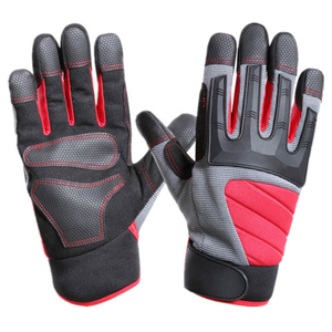 Gants de sécurité pour mécaniciens à usage général, bouts des doigts lisses, antidérapants, avec poignet élastique, respirants, en cuir PU, épaisseur 10 mil - Product Image 1
