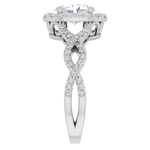 Bague de fiançailles, de mariage, de promesse ou d'anniversaire en moissanite taille ovale, argent sterling 925 plaqué or 18 carats pour femme - Product Image 4