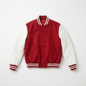 Fabricant de vestes varsity en laine avec logo personnalisé et manches en cuir véritable - Product Image 2