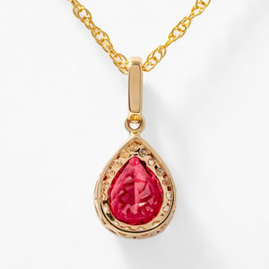 Anillo de Oro Sólido de 14K con Turmalina Rosa y Diamantes en Forma de Pera con Halo, Certificado por IGI, Elegante y Delicado, Regalo de Cumpleaños para Mujer - Product Image 2