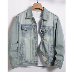 Wholesale High Quality Oversized Fashion Casual Jeans <b>Denim</b> <b>Jackets</b> <b>Men</b> Clothing Plain Dyed <b>Denim</b> Jeans <b>Jackets</b> <b>Jacket</b> for man - Product Image 1
