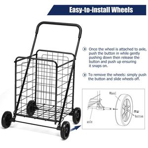 Chariot utilitaire pliable portable pour les courses et la lessive - Product Image 6